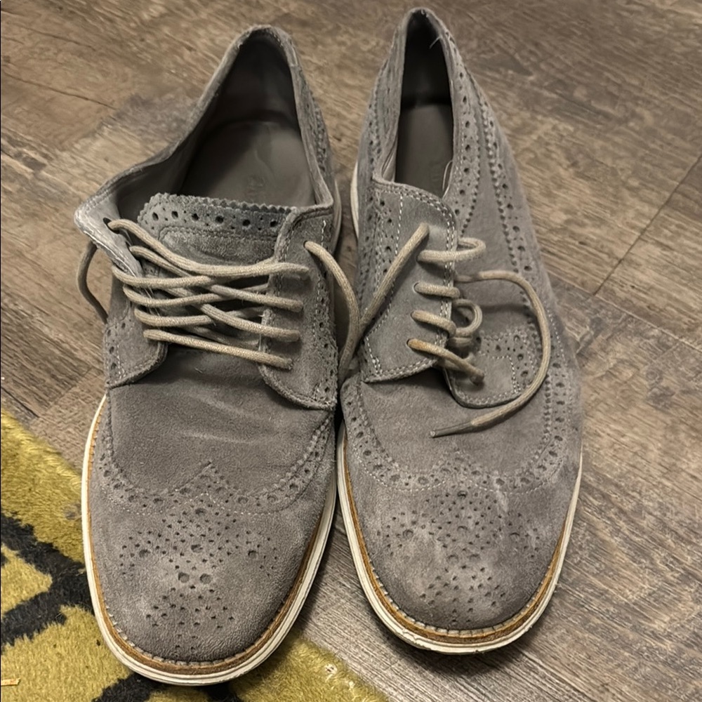Cole Haan Lunargrand Men's Gray Suede Brogue Shoes
